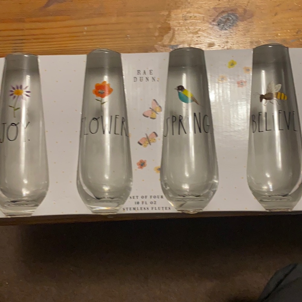Rae Dunn set of 4 flutes